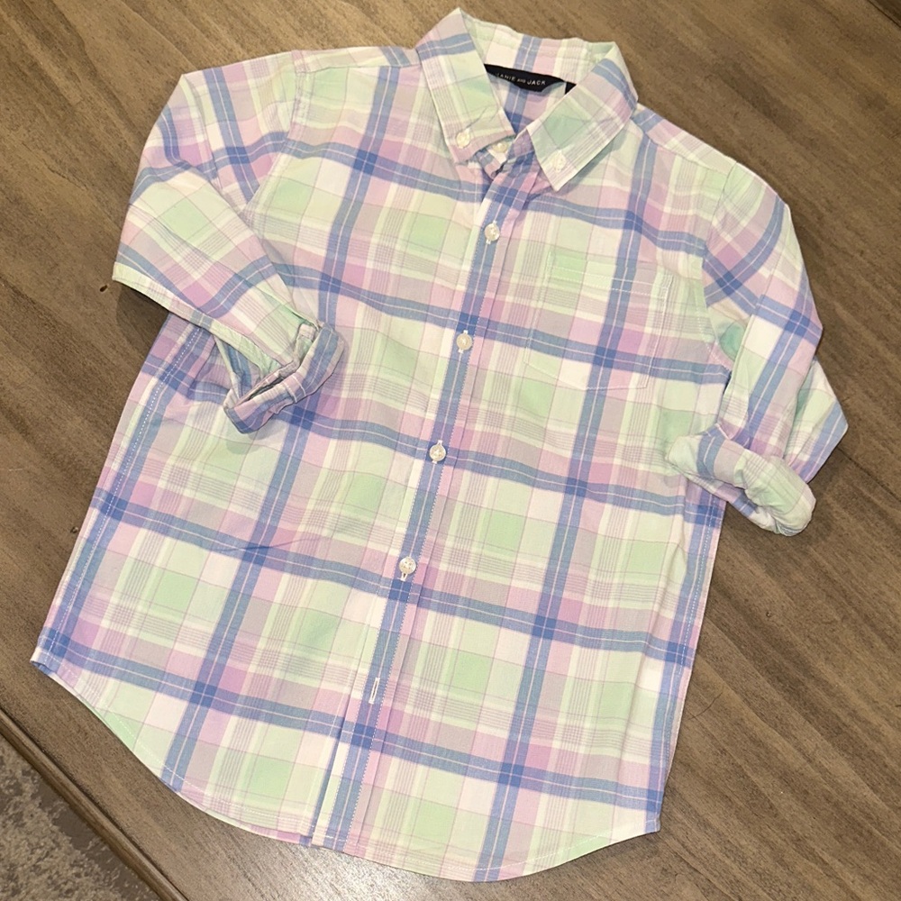 Janie and Jack Multicolor Plaid Button Down Shirt
